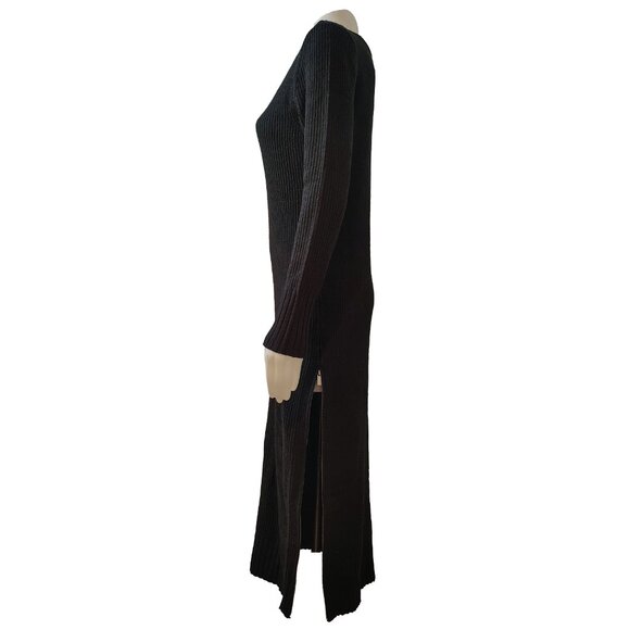 Calvin Klein Womens Ribbed Zipper Slit Sweater Dress - Picture 2 of 6